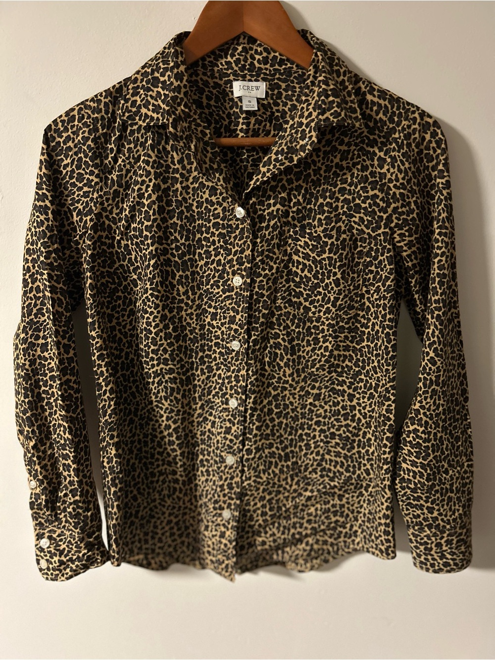 J. Crew Factory Leopard Print Button-Up Shirt in Signature Fit - Size S